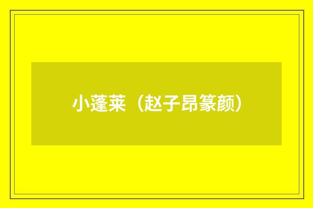 小蓬莱（赵子昂篆颜）