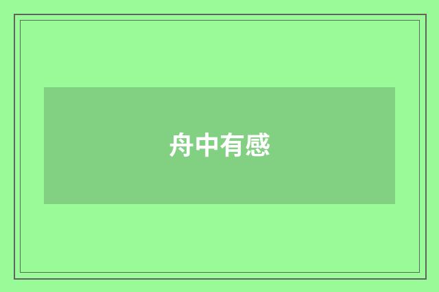 舟中有感