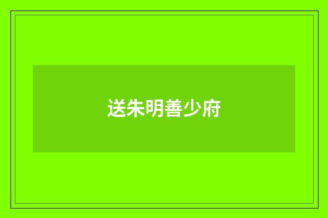 送朱明善少府