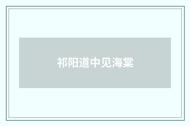 祁阳道中见海棠