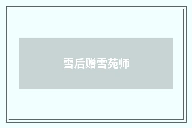 雪后赠雪苑师