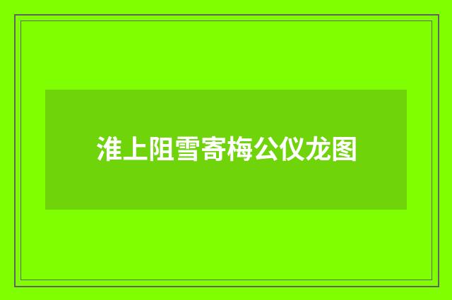 淮上阻雪寄梅公仪龙图