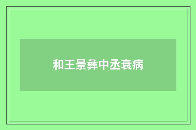 和王景彝中丞衰病