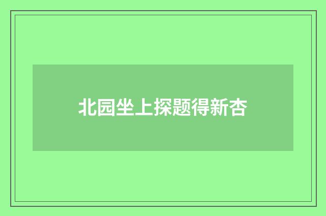 北园坐上探题得新杏