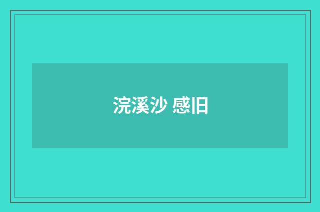 浣溪沙 感旧