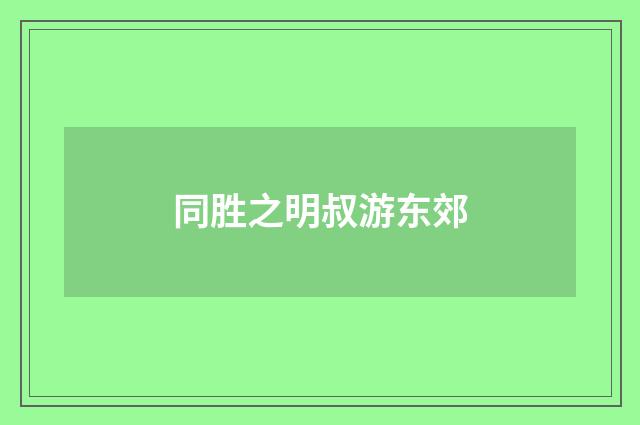 同胜之明叔游东郊