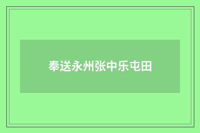 奉送永州张中乐屯田
