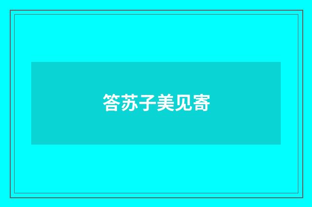 答苏子美见寄