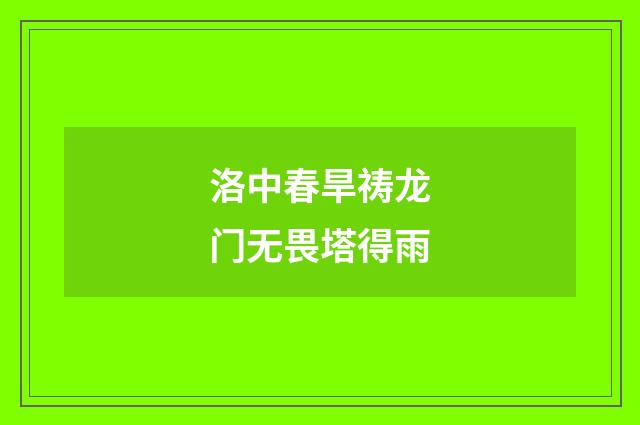 洛中春旱祷龙门无畏塔得雨