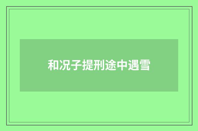 和况子提刑途中遇雪