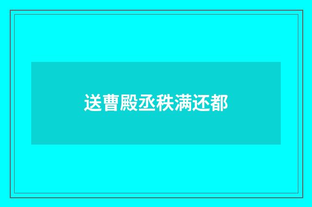 送曹殿丞秩满还都