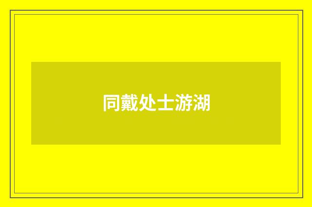 同戴处士游湖