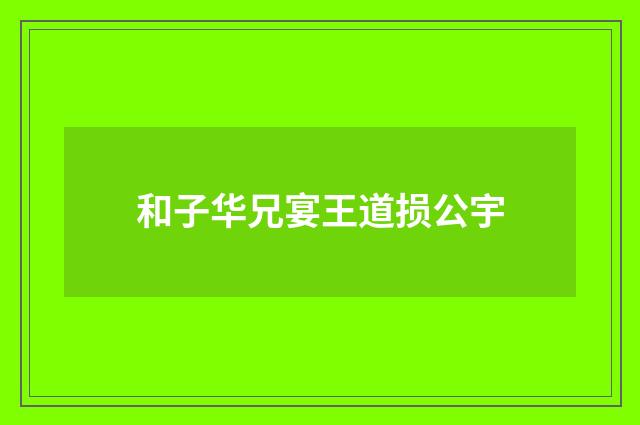 和子华兄宴王道损公宇