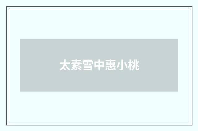 太素雪中惠小桃