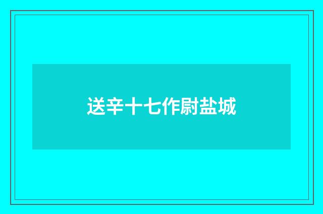 送辛十七作尉盐城