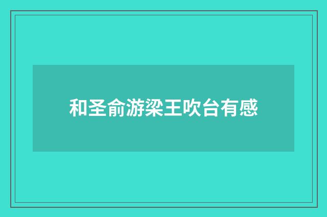 和圣俞游梁王吹台有感