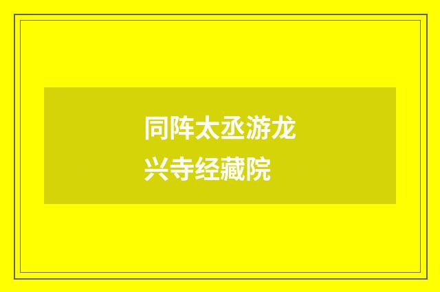 同阵太丞游龙兴寺经藏院