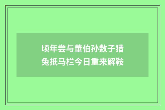 顷年尝与董伯孙数子猎兔抵马栏今日重来解鞍