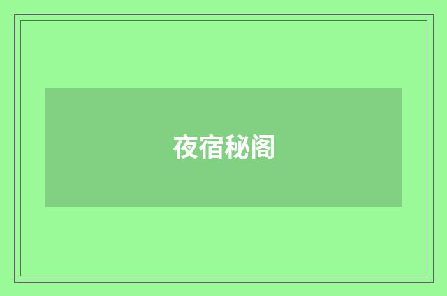 夜宿秘阁