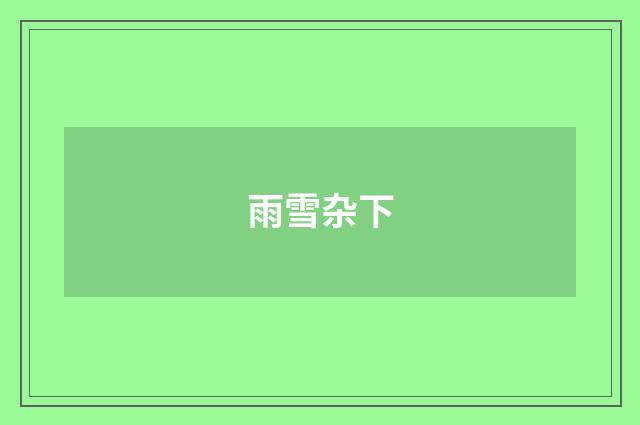 雨雪杂下