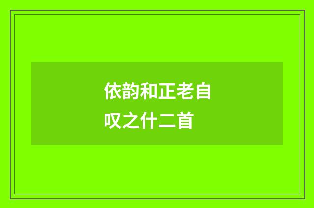 依韵和正老自叹之什二首