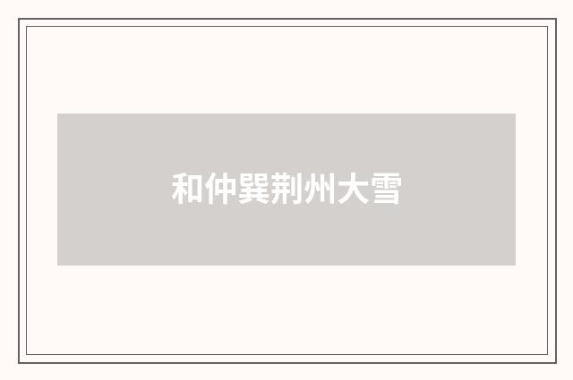 和仲巽荆州大雪