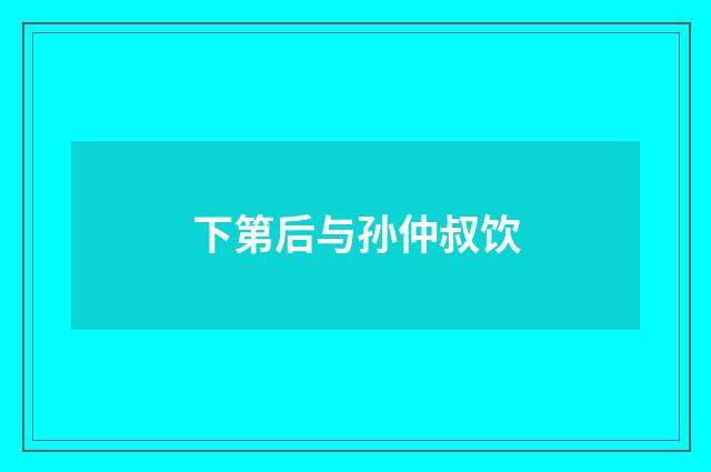 下第后与孙仲叔饮