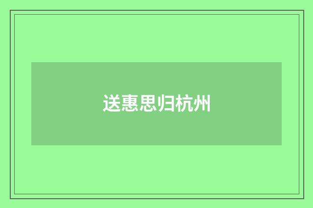 送惠思归杭州