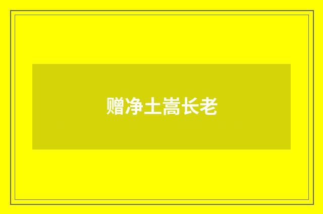 赠净土嵩长老