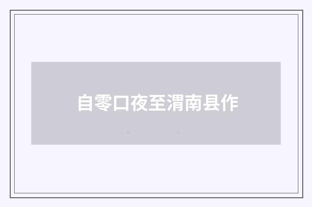 自零口夜至渭南县作