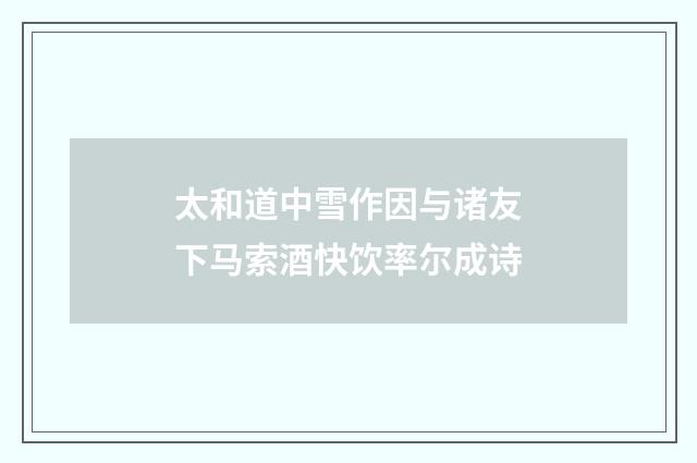 太和道中雪作因与诸友下马索酒快饮率尔成诗