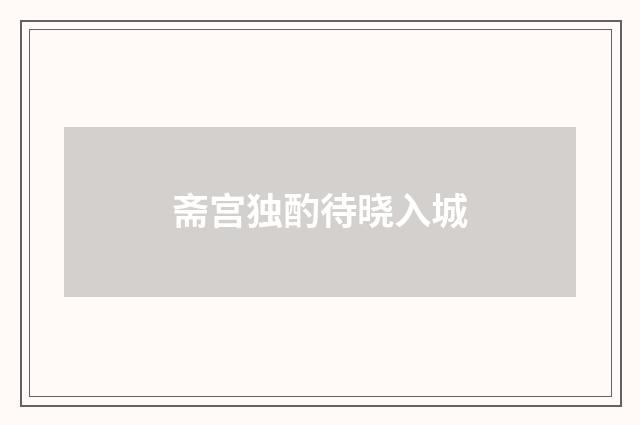 斋宫独酌待晓入城