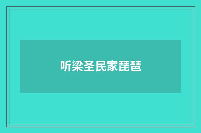 听梁圣民家琵琶