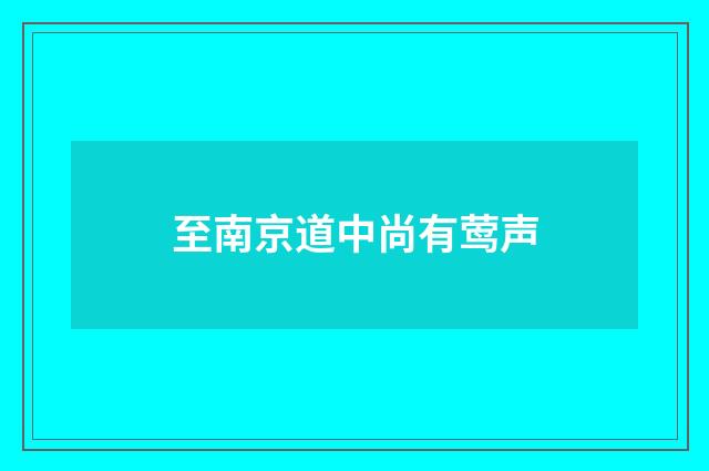 至南京道中尚有莺声