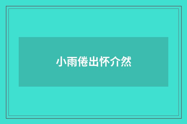 小雨倦出怀介然