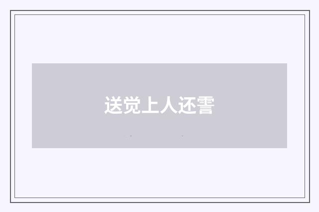 送觉上人还霅