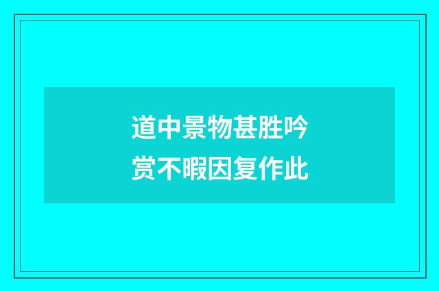 道中景物甚胜吟赏不暇因复作此