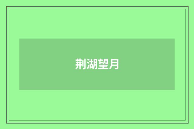 荆湖望月