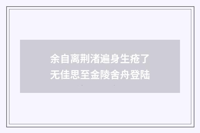 余自离荆渚遍身生疮了无佳思至金陵舍舟登陆