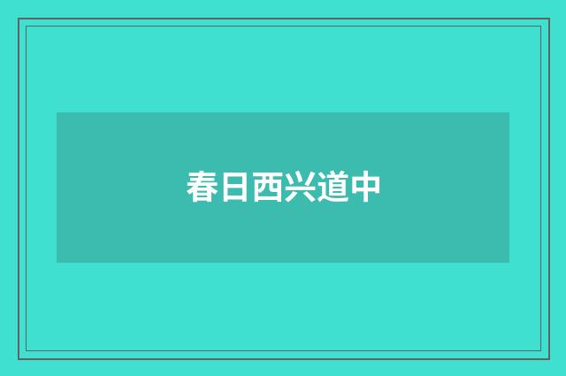 春日西兴道中