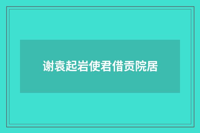 谢袁起岩使君借贡院居