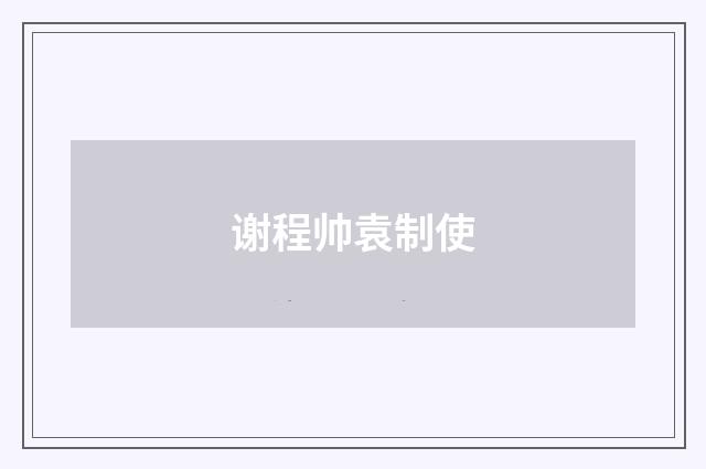 谢程帅袁制使