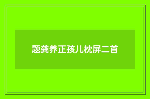 题龚养正孩儿枕屏二首