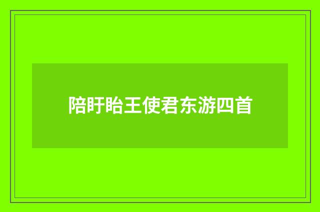 陪盱眙王使君东游四首