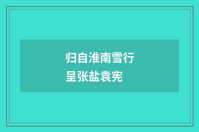 归自淮南雪行呈张盐袁宪