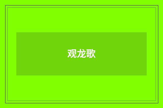 观龙歌