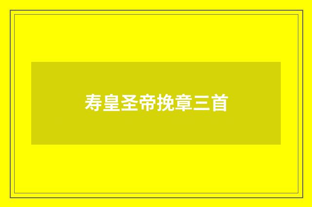 寿皇圣帝挽章三首