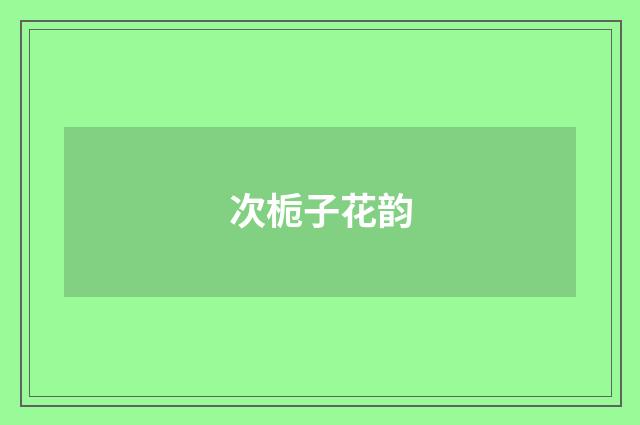 次栀子花韵