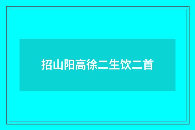 招山阳高徐二生饮二首