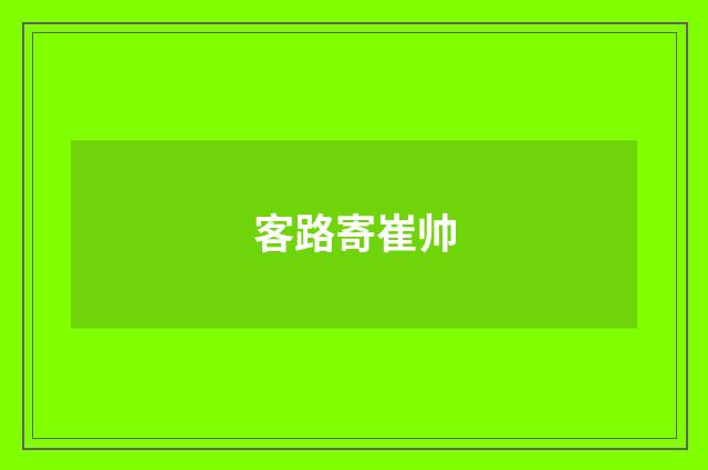 客路寄崔帅
